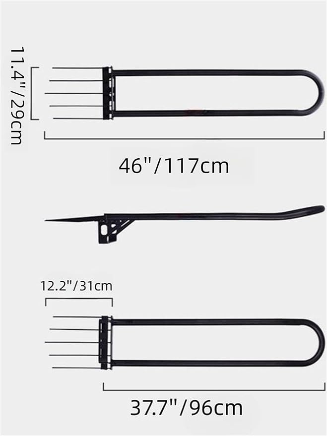 Heavy Duty Garden Broadfork - 46" Steel Long Dual Handle Pitch Fork (Ergonomic Grip for Labor-Saving), 5 Tempered Diamond Tines for Soil Loosening, Weeding, Composting, Aeration & Transplanting