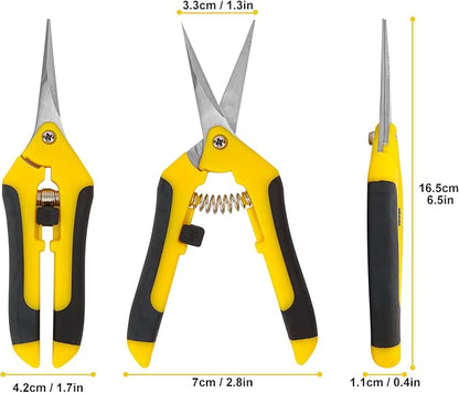 20 Pack 6.5 Inch Garden Pruning Scissors, Hand Pruner with Stainless Steel Blades, Sharp Point Gardening Shears Cutter, Gardening Pruning Shear, Supplies & Accessories(Yellow)