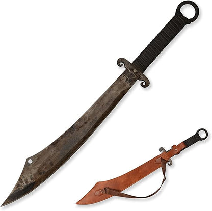 SV Handmade cast Manganese Steel Chopping Blade Sword, Full Tang, Outdoor, Hunting, Camping, Hiking, Survival, with Protective Cover, Multiple Styles to Choose from
