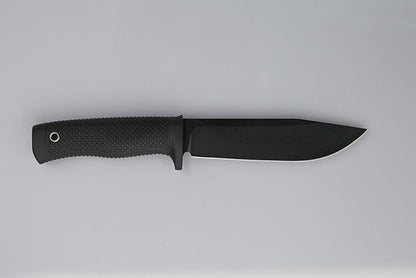 Tactical Fixed Blade Knife, 5.87 inch Blade, 4.65 inch Kray-Ex Handle, Stonewashed 420 Stainless Steel, with Secure-Ex Sheath for Outdoor Camping Hunting Survival (B-Black)