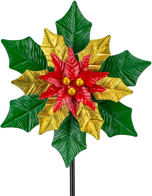 Viveta Christmas Outdoor Wind Spinners, Garden Wind Spinner, Festive Windmill for Yard Garden, Christmas Decorations Outdoor
