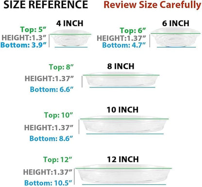 40 Pack 4 Inch Plant Saucer Clear Plant Saucers for Indoors Flower Pot Saucers Small Plant Plate Dish Plant Pot Saucers Plant Trays for Pots Bulk