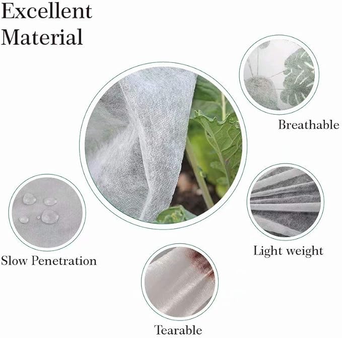 Agfabric Plant Covers Freeze Protection Row Cover 1.2oz 6'x50' Frost Blanket for Freeze Protection,Frost Cloth for Plants,White