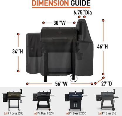 Arcedo Grill Cover Compatible with Pit Boss 850, 820SP, Heavy Duty Waterproof Wood Pellet Smoker Covers, All Weather Protection for Outdoor Grill