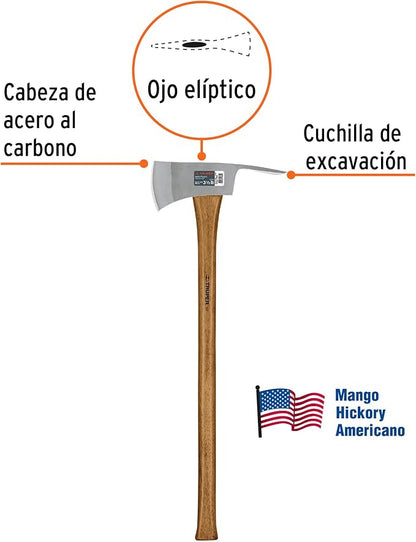 TRUPER PU-3-1/2M 3 1/2 lb Pulaski Axe, 35" Hickory Handle