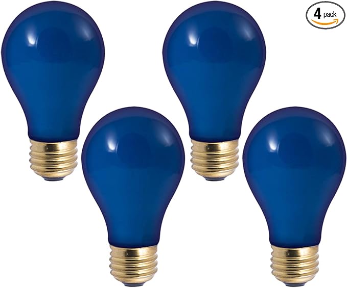 GoodBulb 60-Watt Plant Grow Light Bulb Blue Color A19 Shape & E26 Medium Base High Output Grow Light Indoor Plants Seeds Veg and Flower Pack of 4 Bulbs