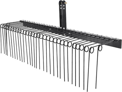 VEVOR Tow Behind Landscape Rake, 72" Tow Dethatcher with 32 Steel Tines, Lawn Dethatcher Rake Attaches to Category 1, 3 Point Hitch for Tractor, for Leaves, Pine Needles, Straw, and Grass
