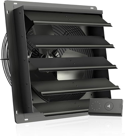AC Infinity AIRLIFT S16, Shutter Exhaust Fan 16” with 10-Speed Controller, EC Motor - Wall Mount Ventilation and Cooling for Sheds, Attics, Workshops, and Greenhouses