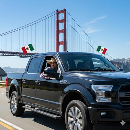 Mexico Car Flag Mexican Pride 2x Small Flag Bandera Mexicana para Carro | MandaFacil | Pair