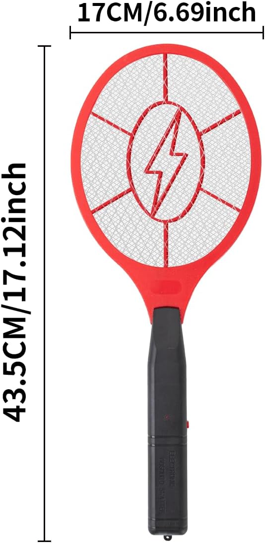 ZhouHe Pack of 2 Electric Fly Swatter Bug Zapper Battery Operated Flies Killer Indoor & Outdoor Pest Control Mosquito Zapper and Insect Catcher Racket（red＆Blue）