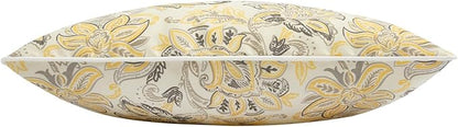 Outdoor Lumbar Pillows Water Resistant 12x20 inch,Decorative Throw Pillow Set of 2 with Insert,Hidden Zipper Headrests for Patio Furniture Sofa Couch Chair(Yellow Flower)