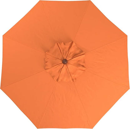 California Umbrella 9' Premium Commercial Hardwood Patio Umbrella, Manual Lift With Sunbrella Tuscan Fabric