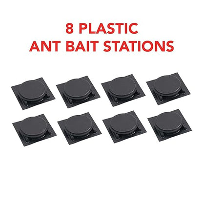 Ortho Home Defense Ant Bait Stations, Outdoor & Indoor Ant Killer, 8 Plastic Stations with 4 Food-Based Attractants, Child-Resistant Design, Formulated with Abamectin B1, Ready-to-Use Bait Station