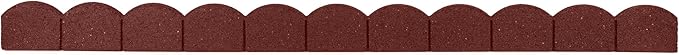 Playsafer L Shaped Flexible Rubber Scalloped Edger for Lawns Landscaping and Playground | Easy No Dig Installation| 4' Long (1, Red)