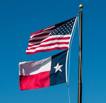 Texas Flag 5x8 – 100% Made in USA Heavy Duty Outdoor Embroidered Nylon, Large Weatherproof Texas State Flag with Brass Grommets, American Patriotic Banner for House, Ranch, School or Ceremony