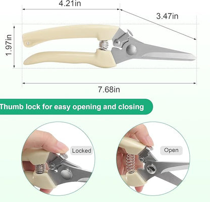 garden scissors, pruning shears for gardening, lightweight plant clippers, for hedge, bonsai, floral, small stem, orchard and vegetable, 1 pack