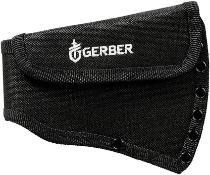 Gerber Gear Pack Hatchet - 3.5" Steel Blade Axe with Full Tang - Survival, Bushcraft and Camping Gear - with Mountable Nylon Sheath - Brown