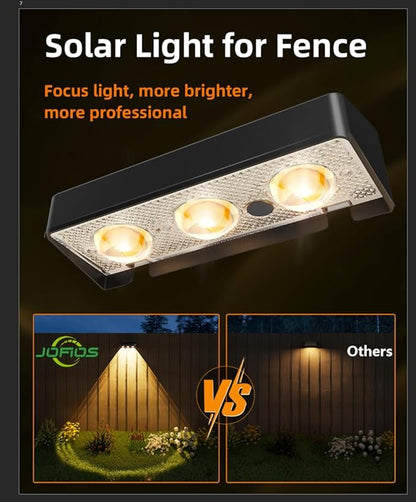 Solar Fence Lights Outdoor, 8 Pack, 9 Fixed Colors ＆ Color Changing Fence Lights Solar Powered Waterproof IP65 Dusk-to-Dawn LED Deck Lighting for Patio, Railing, Pool, Porch, Backyard, Wall