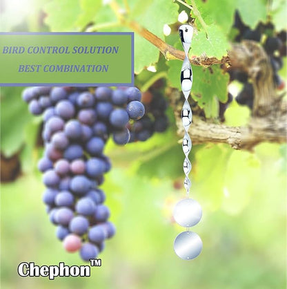 Bird Scare Rods with Reflective Discs Reflectors - Bird Spinner Scare Device of Twisting Rods and Disks to Keep Birds Away Like Woodpecker and Pigeon - 6 Pack