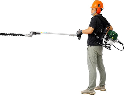 Backpack 4 in 1 Multi-Functional Trimming Tool, 31CC 4-Stroke Garden Tool System with Gas Pole Saw, Hedge Trimmer, Grass Trimmer, and Brush Cutter EPA Compliant