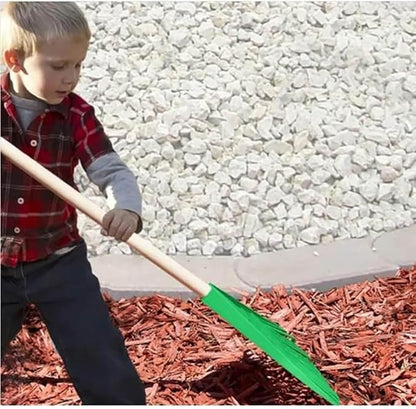 Superio Kids Garden Rakes, 2 Pack, Rakes with Wooden Handle, Plastic Head, 34" (Orange)