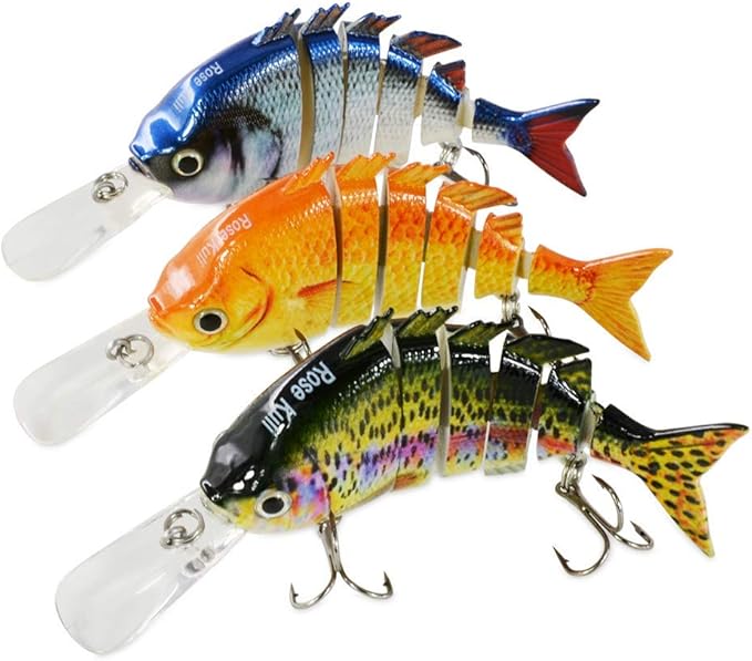 Fishing Lures for Bass Trout Topwater Multi Jointed Swimbaits Slow Sinking Bionic Swimming Lures Bass Freshwater Saltwater Bass Lifelike Fishing Lures Kit