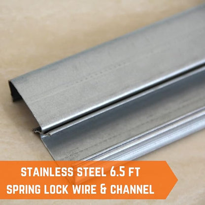 Farm Plastic Supply - Spring Wire & Lock Channel - (20 Pack) - Steel 6.5 ft Spring Lock Track & U-Channel Bundle for Greenhouse Plastic Polyethylene Film or Shade Cloth