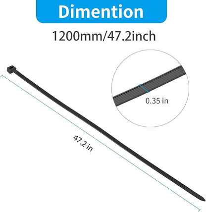 XINGO 40 inch White Zip Ties Heavy Duty 25 PCS,200 lbs Ultra Strong Plastic Wire Ties, Large Cable Ties Extra Long Tie Wraps, Indoor and Outdoor UV Resistant