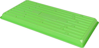SUNPACK 10" x 20" Heavy Duty Shallow Plastic Seed Starting Tray, Green, 1" (Pack of 30) - No Drainage Holes, Perfect for Greenhouses or Indoor Gardening