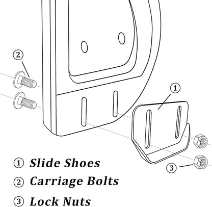 KOOTANS 1pair 784-5580 Snow Thrower Slide Plate Shoes Heavy Duty Metal Snow Blower Slide Skids Replace for MTD 784-5580-0637 Cub Cadet Yardman Troy Bilt Craftsman, for Stens 780-420 (Black)