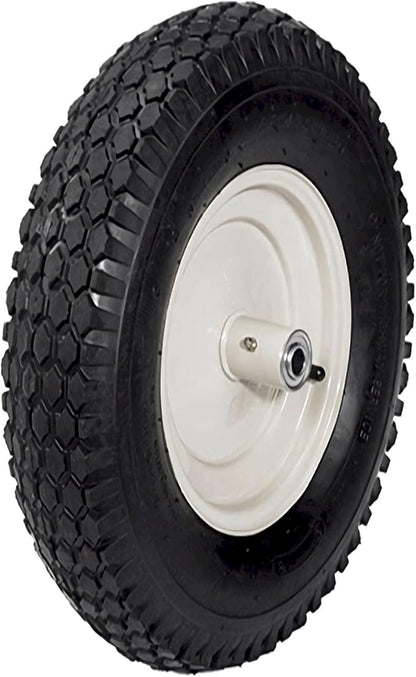 SCENIC ROAD Wheelbarrow Replacement Tire, 16" Wheel with Bearing and Grease Fitting, 4-Ply Knobby Tire