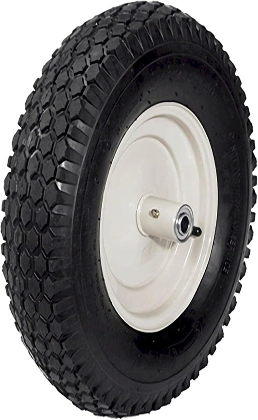 SCENIC ROAD Wheelbarrow Replacement Tire, 16" Wheel with Bearing and Grease Fitting, 4-Ply Knobby Tire