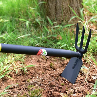Yardwe Hoe and Cultivator, Garden Rake Hand Tiller Tool Heavy Duty Cultivator Hoe for loosening Soil Weeding Digging Flower Planting Garden Farming Agriculture Tool