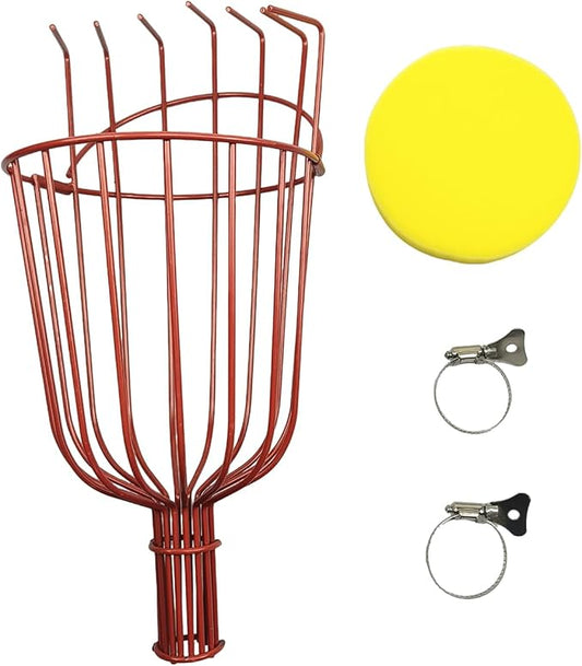 Stainless Steel Fruit Picker Basket Tool for Apple, Cherry, Berry, Orange, Blueberry, Mango, Avocado, Lemon, Peach Harvesting (Only Head)