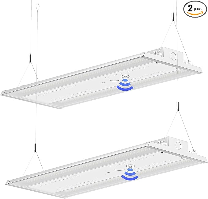 400W 4FT Linear High Bay LED Shop Lights,2-Pack of Adjustable 400W/320W/240W/100W, 60,000LM LED High Bay Lights, 150LM/W, 0-10V Dim, 120-277V, 5000K Daylight for Warehouse Workshops - UL