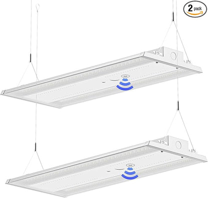 400W 4FT Linear High Bay LED Shop Lights,2-Pack of Adjustable 400W/320W/240W/100W, 60,000LM LED High Bay Lights, 150LM/W, 0-10V Dim, 120-277V, 5000K Daylight for Warehouse Workshops - UL