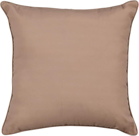 BrylaneHome 20" Square Throw Pillow - Patio & Outdoor - Water, Stain & Fade Resistant - Khaki