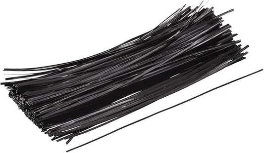 MECCANIXITY Foil Twist Ties 12" 30cm Metallic Plastic Closure Tie for Tying Gift Bags Arts Crafts Ties Manage Cords Black Pack of 750