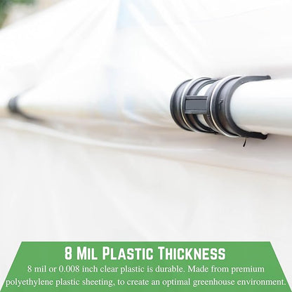 Farm Plastic Supply - Clear Greenhouse Plastic Sheeting - Ultra Durable - 8 mil - (13' x 100') - 4 Year UV Resistant Polyethylene Greenhouse Film for Gardening, Farming, Agriculture
