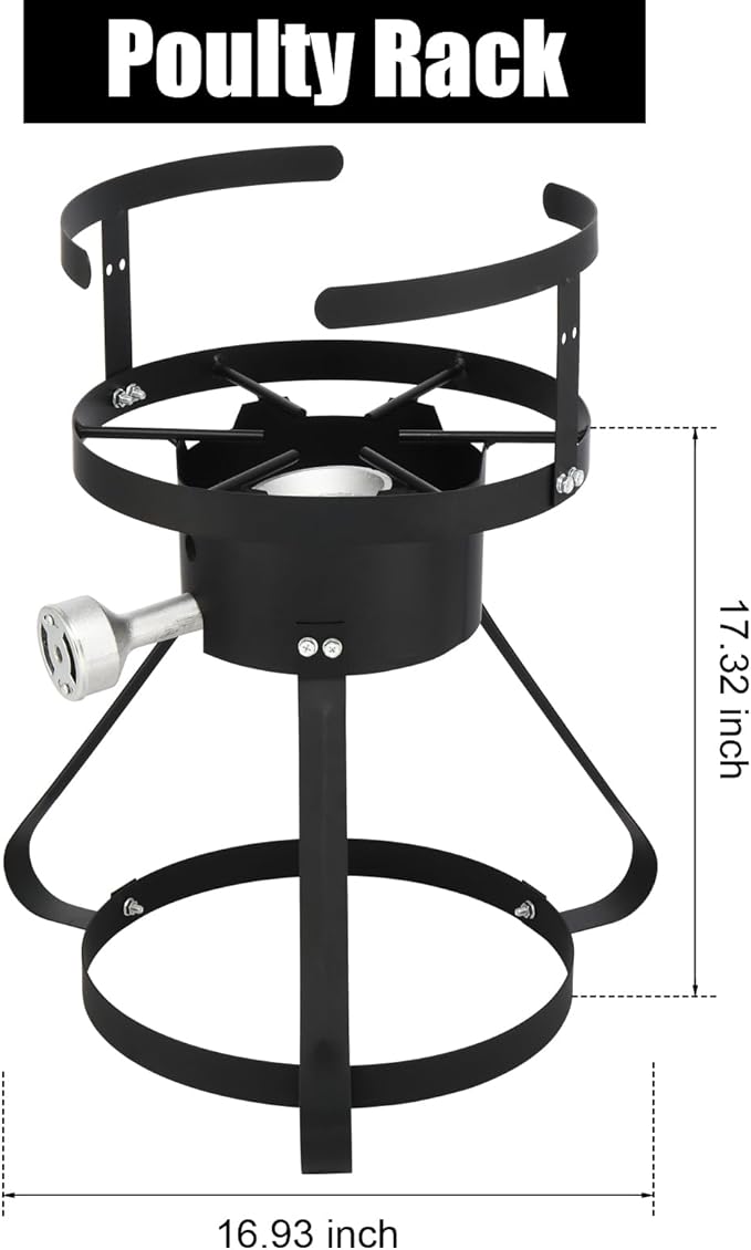 Turkey Fryer Pot with Basket and Burner, 54000-Btu Propane Fryers, include 30qt Deep Pot & 10qt Fish Fryer, Aluminum & Iron, Rapid Heating, Complete Outdoor Cooking Kit for Boiling and Frying, Silver
