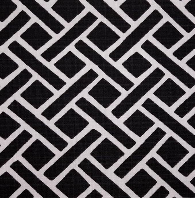RSH DECOR: Lumbar Throw Pillows Set of 2 | 20” x 12" | All-Weather Spun Fabric | Water and Fade-Resistant | Outdoor Support Pillows for Patio Furniture | Matte Black Geometric