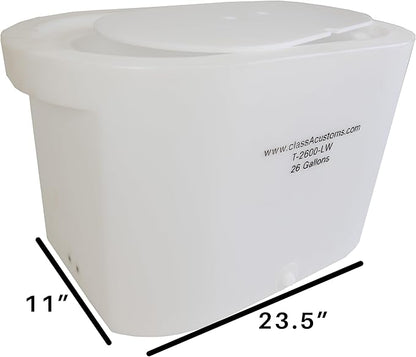 classAcustoms Marine T-2600-LW 26 Gallon Livewell/Baitwell for Live Fishing Bait, and Keeping Caught Fish Alive. Use on Fishing Boat, Pontoon Boat, Piers, and Fishing Docks, and for Shore Fishing.
