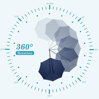 HOTIME10ft Patio Umbrella Cantilever Umbrella - Upgrade and Intensify - with 360 Rotation and 5 Angles Adjustment - Aluminum Offset Pool Umbrella Square Outdoor Umbrellas for Patio Garden Deck
