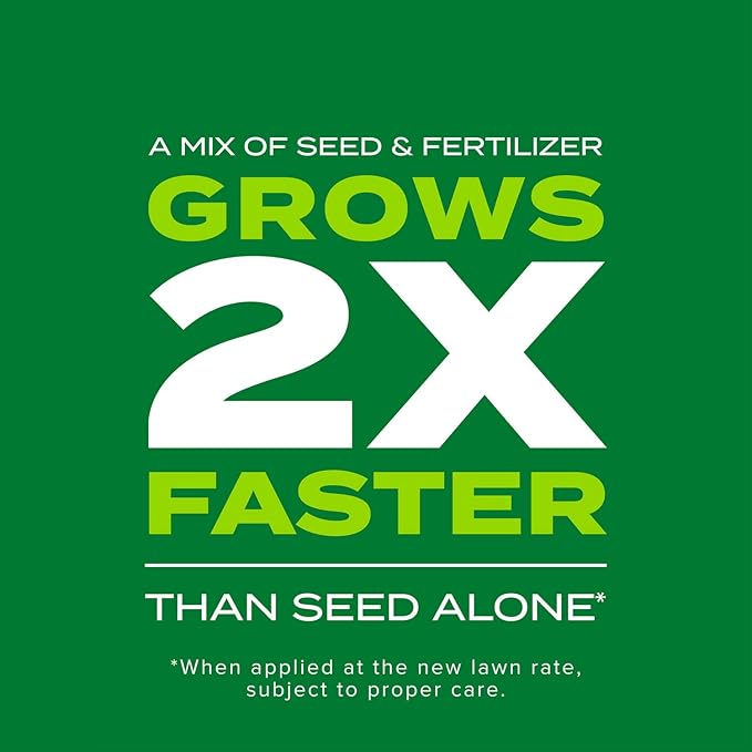 Scotts Turf Builder Rapid Grass Tall Fescue Mix, Combination Grass Seed and Fertilizer, Grows Green Grass in Just Weeks, 16 lbs.