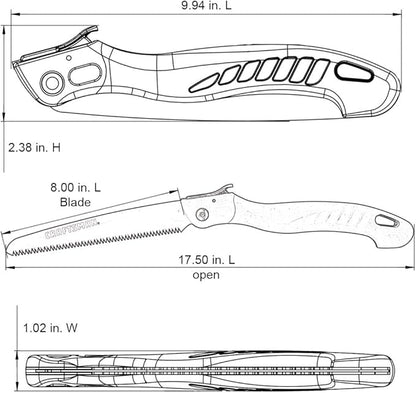 CRAFTSMAN Folding Hand Saw, 8 in. Blade, Compact Design, for Camping, Pruning, Cutting Wood, Branches or Brush