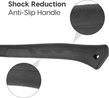 36" Splitting Maul, 6.8Lbs Chopping Splitting Axe for Firewood Splitting, Forged Carbon Steel Heavy Duty Maul, Fiberglass Shock Reduction Handle with Anti-Slip Rubber Grip