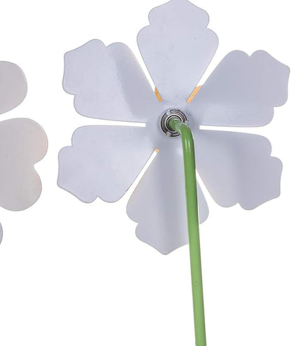 Topadorn Metal Floral Garden Stakes Waterproof Wind Spinner Decor - Colorful Windmill Design for Patio, Lawn, Garden, for Plant Lovers,4 Pack