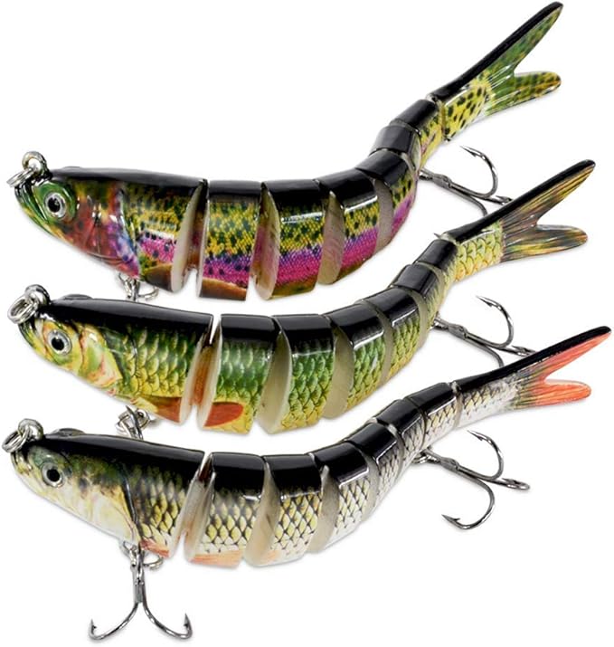 Fishing Lures for Bass Trout Topwater Multi Jointed Swimbaits Slow Sinking Bionic Swimming Lures Bass Freshwater Saltwater Bass Lifelike Fishing Lures Kit