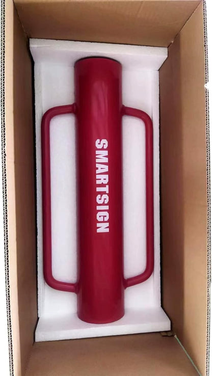 SmartSign Post Driver, Heavy Duty 22 lb Steel Post Pounder for Sign Posts/U-Channels/Fence Posts, Red