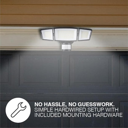 Sylvania 23W Security LED Light with Motion Sensor, Hardwired, 3500 LMS, Wet Rated, 5000K, Daylight - 1 Pack (66479)